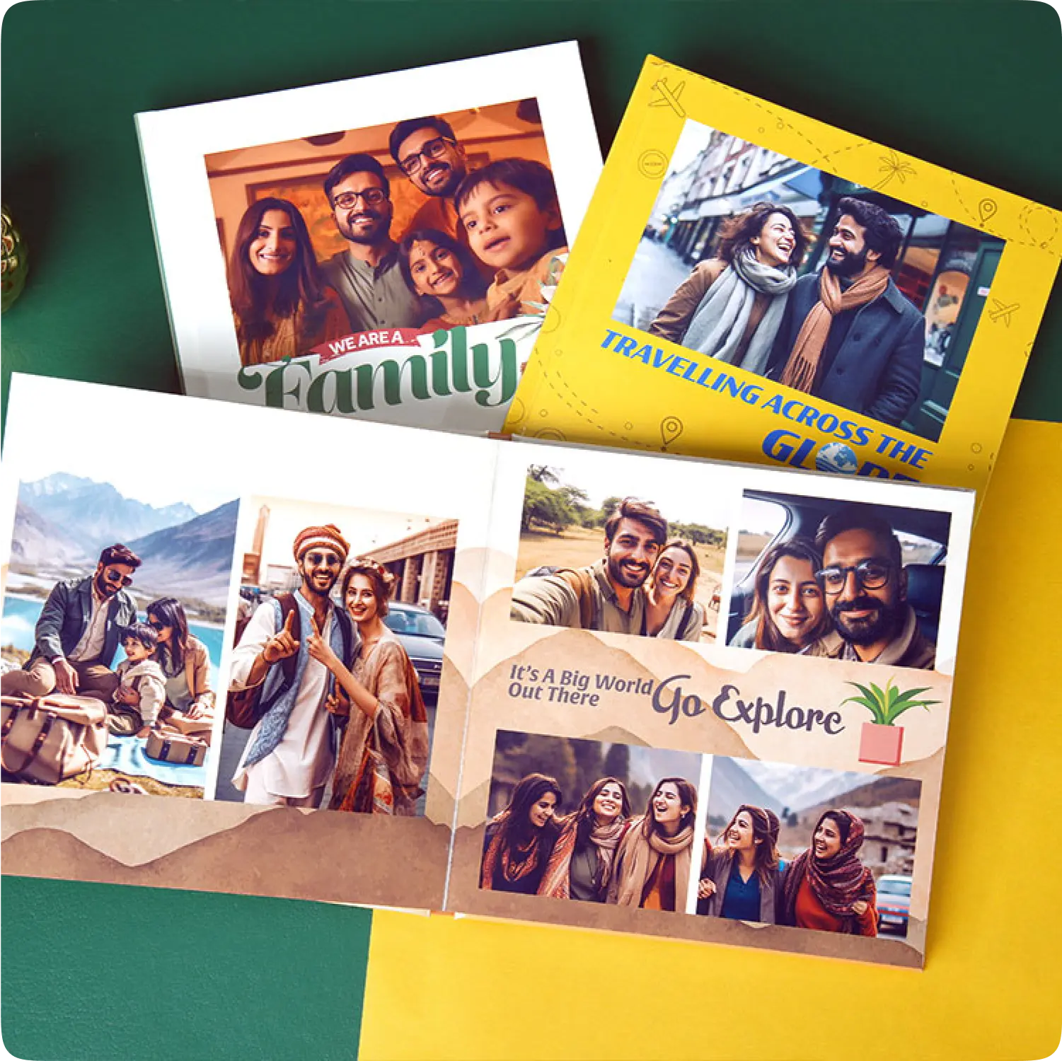 Color Kahar (colorkahar) travel themed photobook side view — premium binding quality print Pakistan