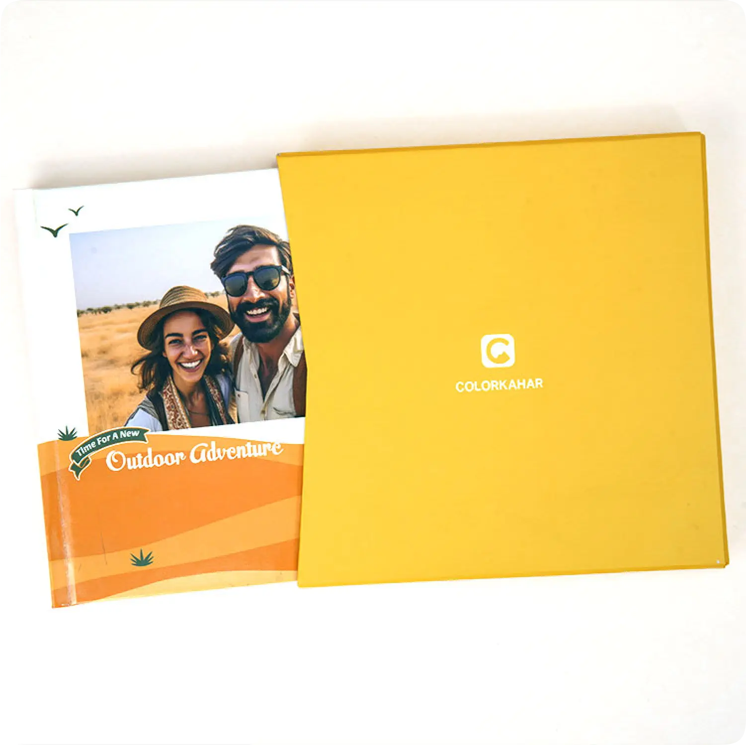 Color Kahar (colorkahar) travel themed photobook back cover — personalized adventure gift Pakistan