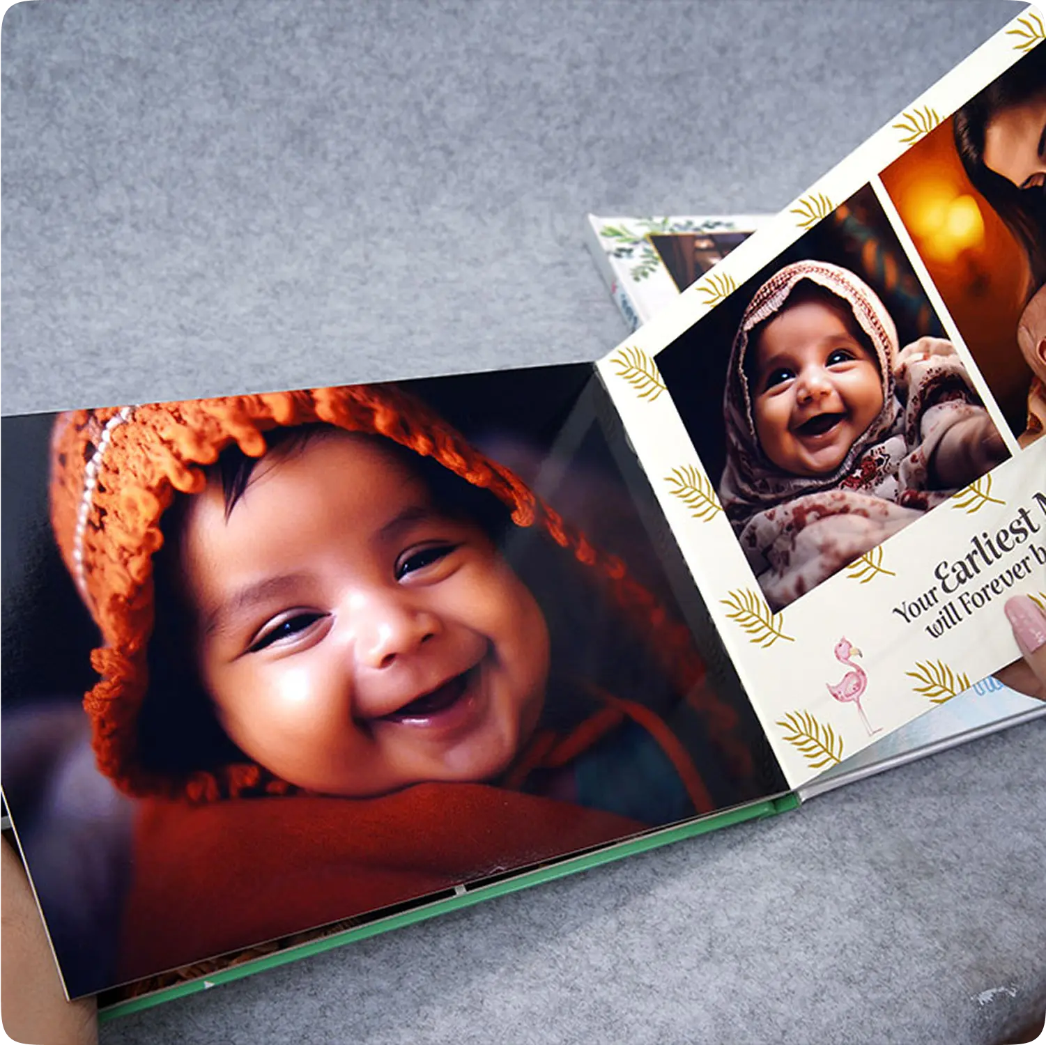 Color Kahar (colorkahar) kids themed photobook open spread — children memories layout pages Pakistan